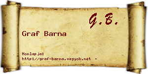 Graf Barna névjegykártya
